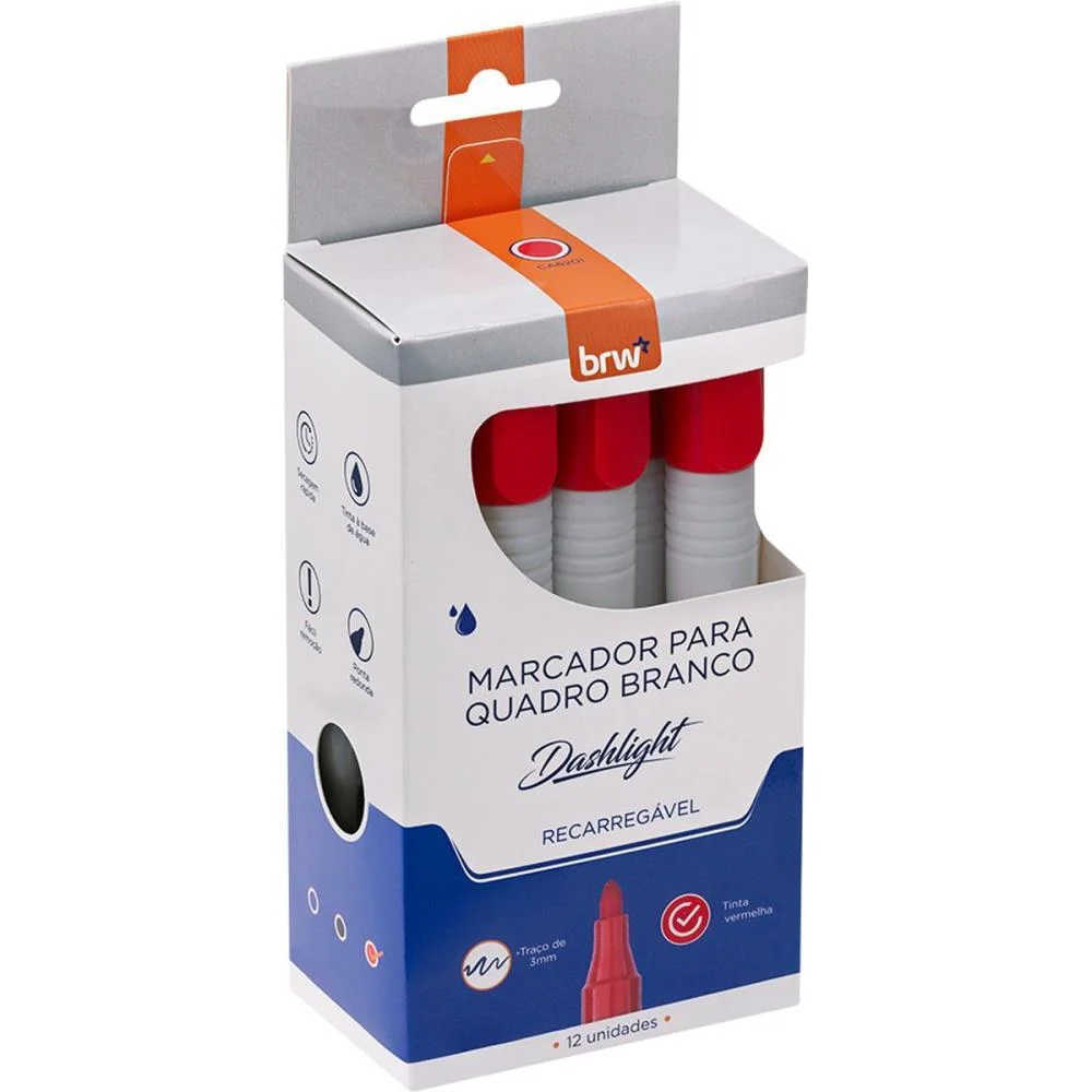 Pincel Quadro Branco Dashligth Recarregavel Vm. Brw (Cx.c/12)