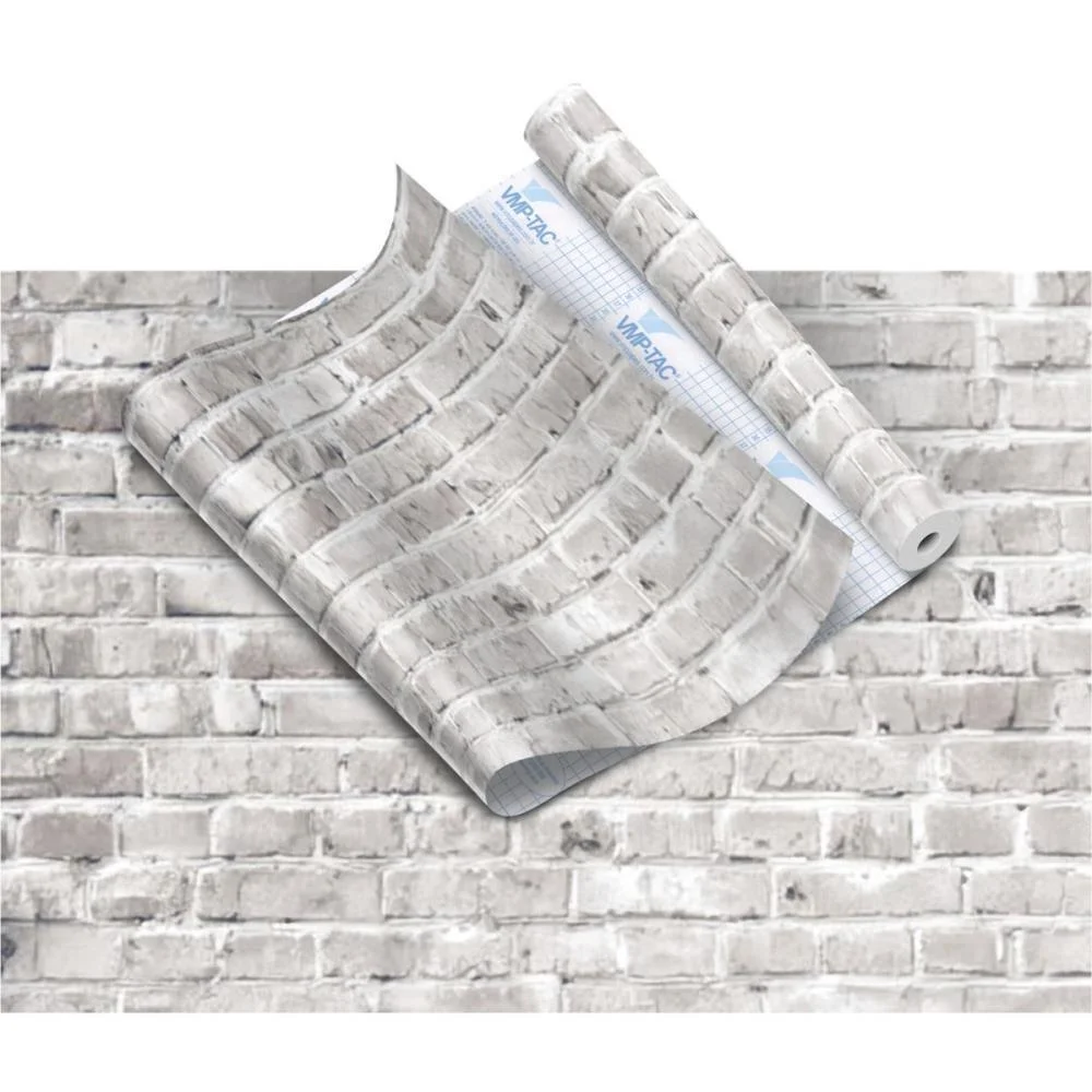 Plastico Adesivo 45Cmx10M Tijolo Rustico V.m.p. (Rolo)