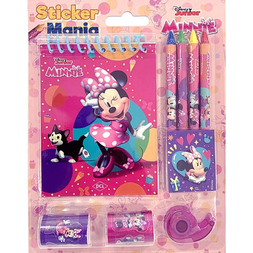 Livro Infantil Colorir Sticker Mania Minnie 9Pcs Dcl