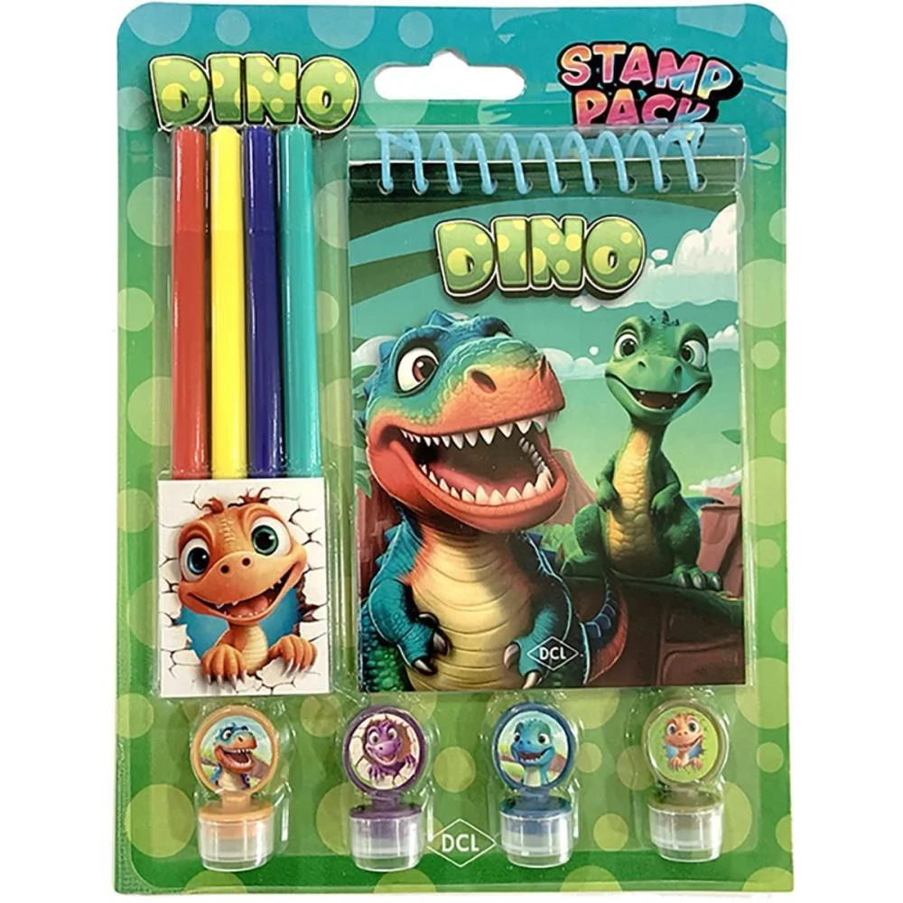 Livro Infantil Colorir Stamp Pack Dinossauros Carimbo Dcl