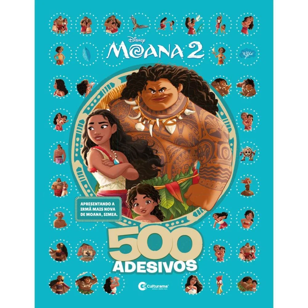 Livro Com Adesivos Moana 2 40Pgs C/500 Adesivos Culturama