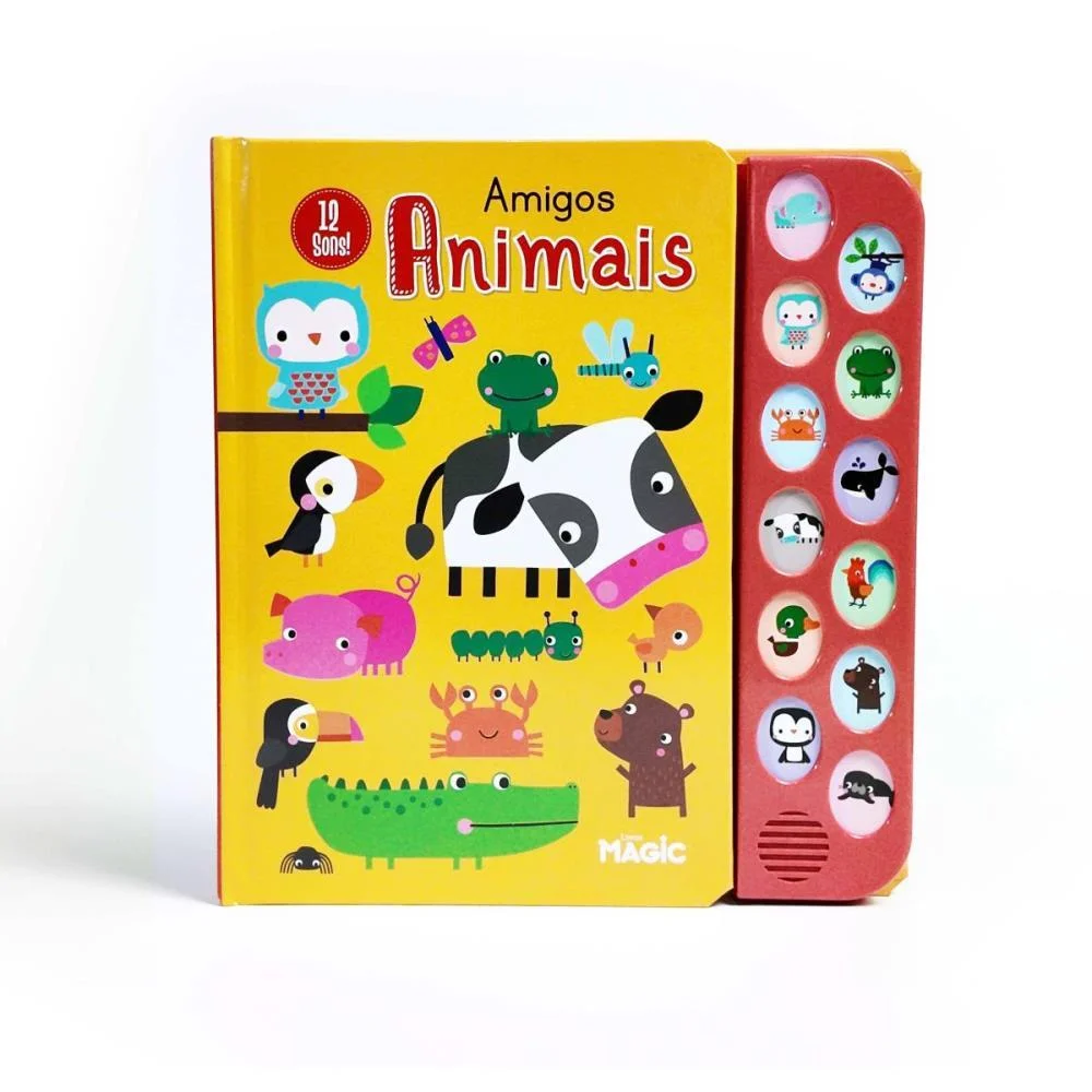 Livro Sonoro Amigos Animais 12 Sons 21X21 Magic Kids