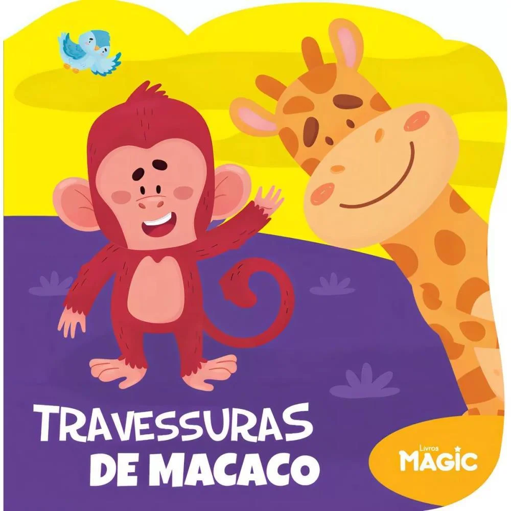 Livro Infantil Ilustrado Recortado Travessuras Macaco Magic Kids