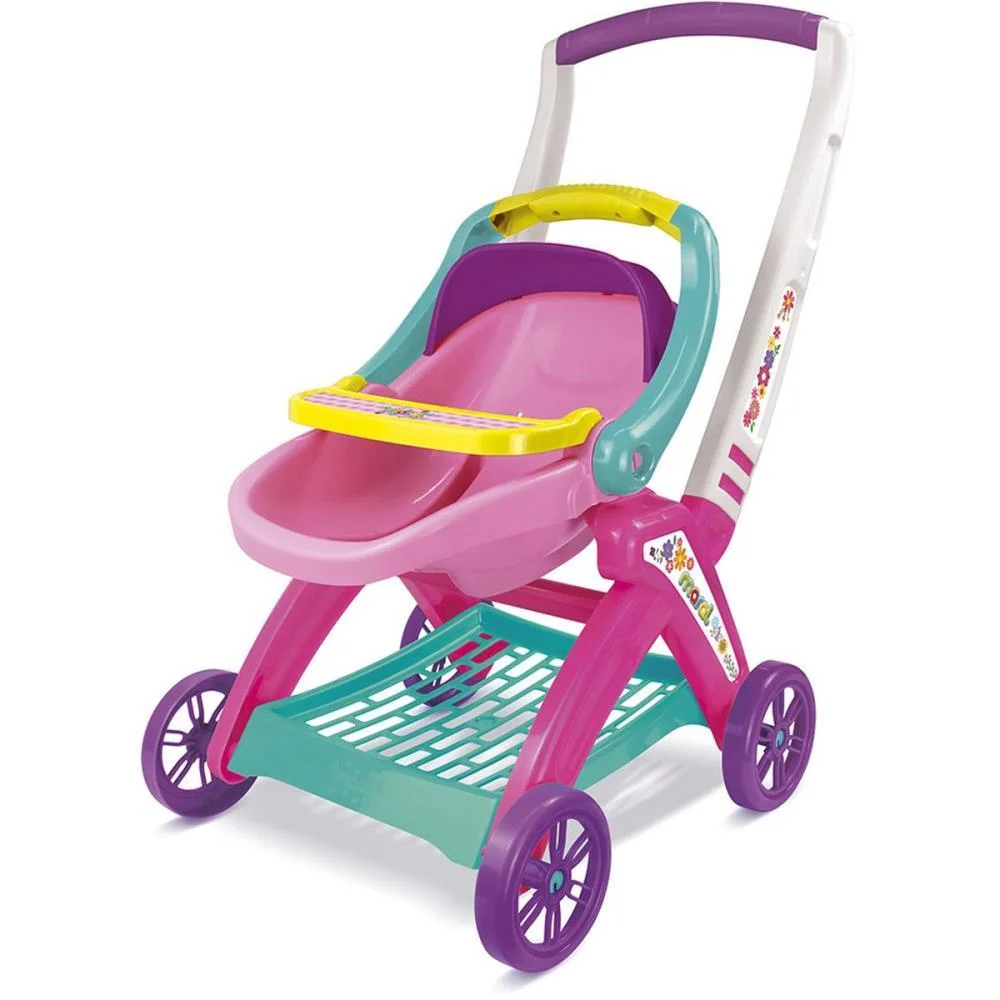 Carrinho De Boneca 3 Em 1 Rosa Maral