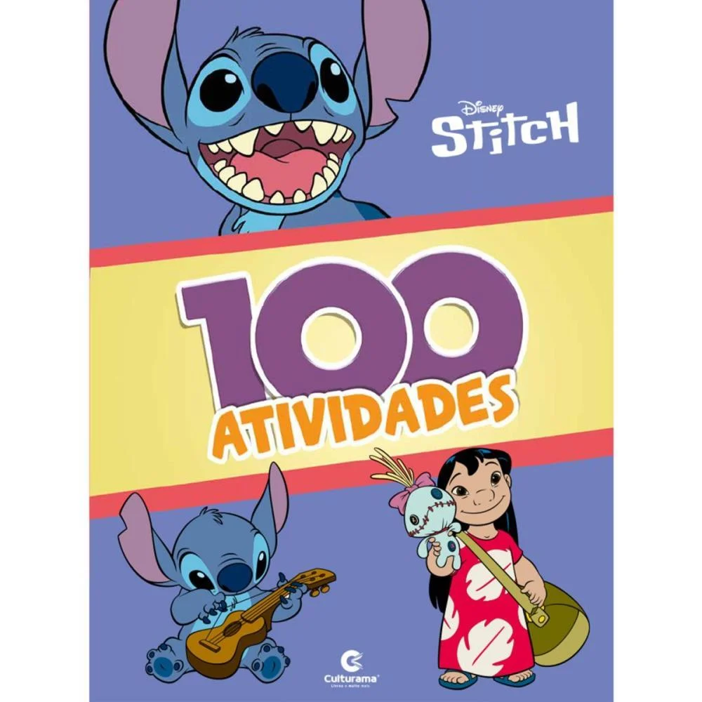 Livro Infantil Colorir 100 Atividades Stitch Culturama