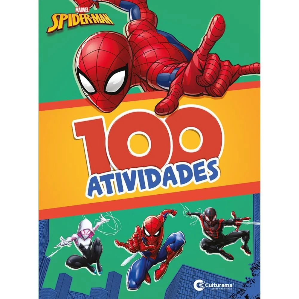 Livro Infantil Colorir 100 Atividades Spider Man 48Pg Culturama