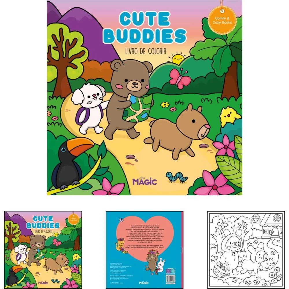 Livro De Colorir Cute Buddies 48Pg 180G Magic Kids