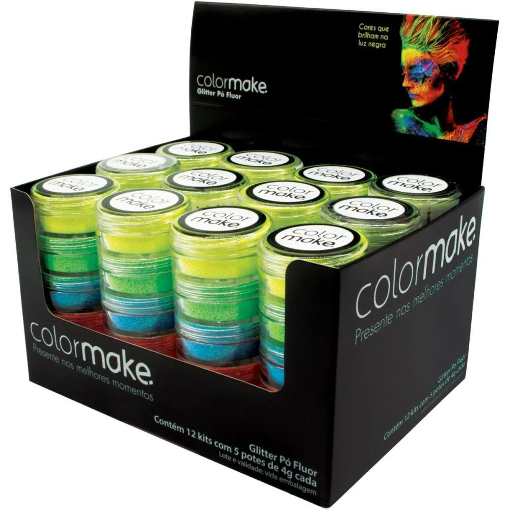Pintura Facial Po Gliter Iridescente 5Cores(S Colormake (Kit)