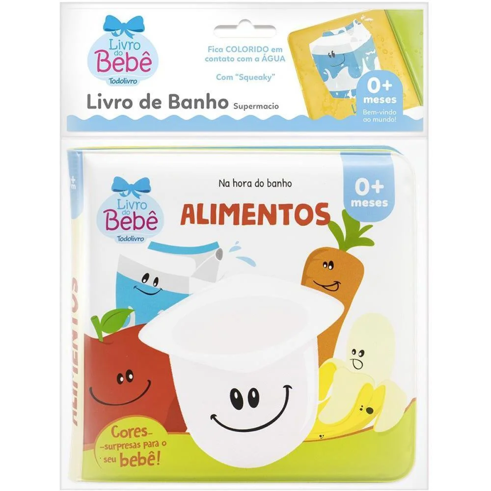 Livro Para Banho Alimentos Muda De Cor 14X14Cm Todolivro