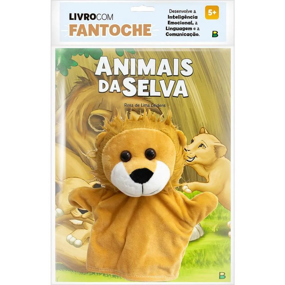 Livro Brinquedo Ilustrado Fantoche Animais Da Selva 16Pg Todolivro