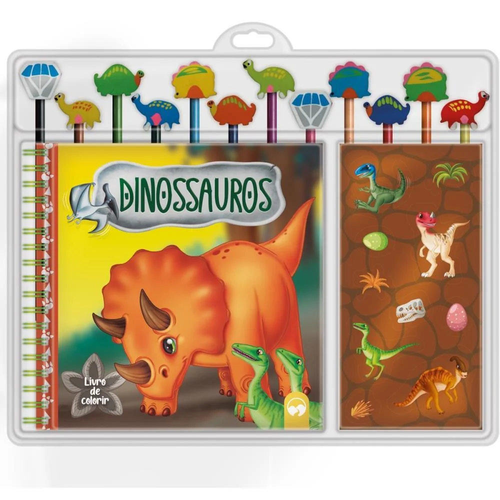 Livro Brinquedo Ilustrado Kit Lapis+Borracha Dinossauros Vale Das Letras