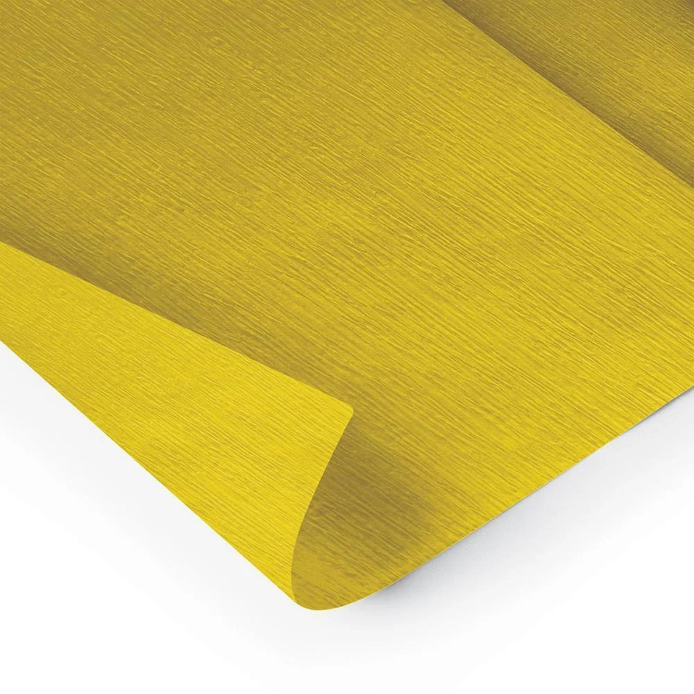 Papel Crepom 48Cmx2,00M. Amarelo Ridet (Pct.c/10)