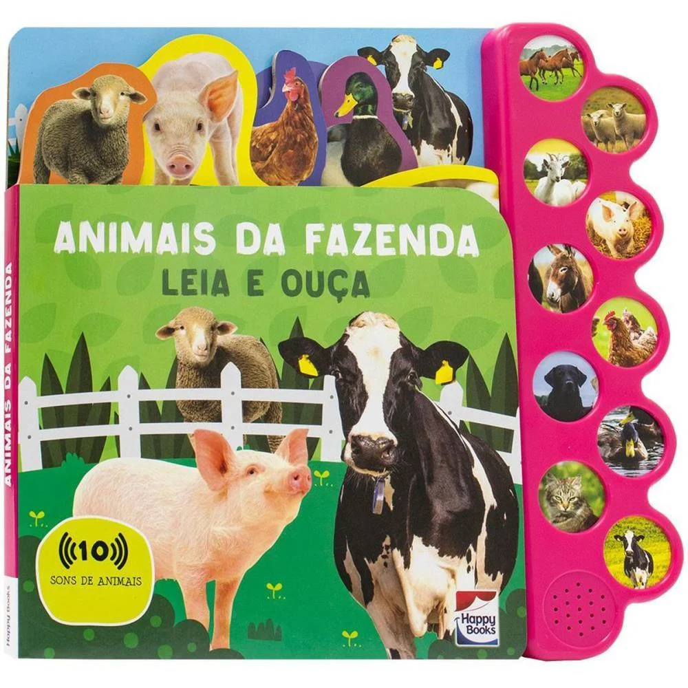 Livro Sonoro Animais 27X28Cm 10 Sons 10Pg Todolivro