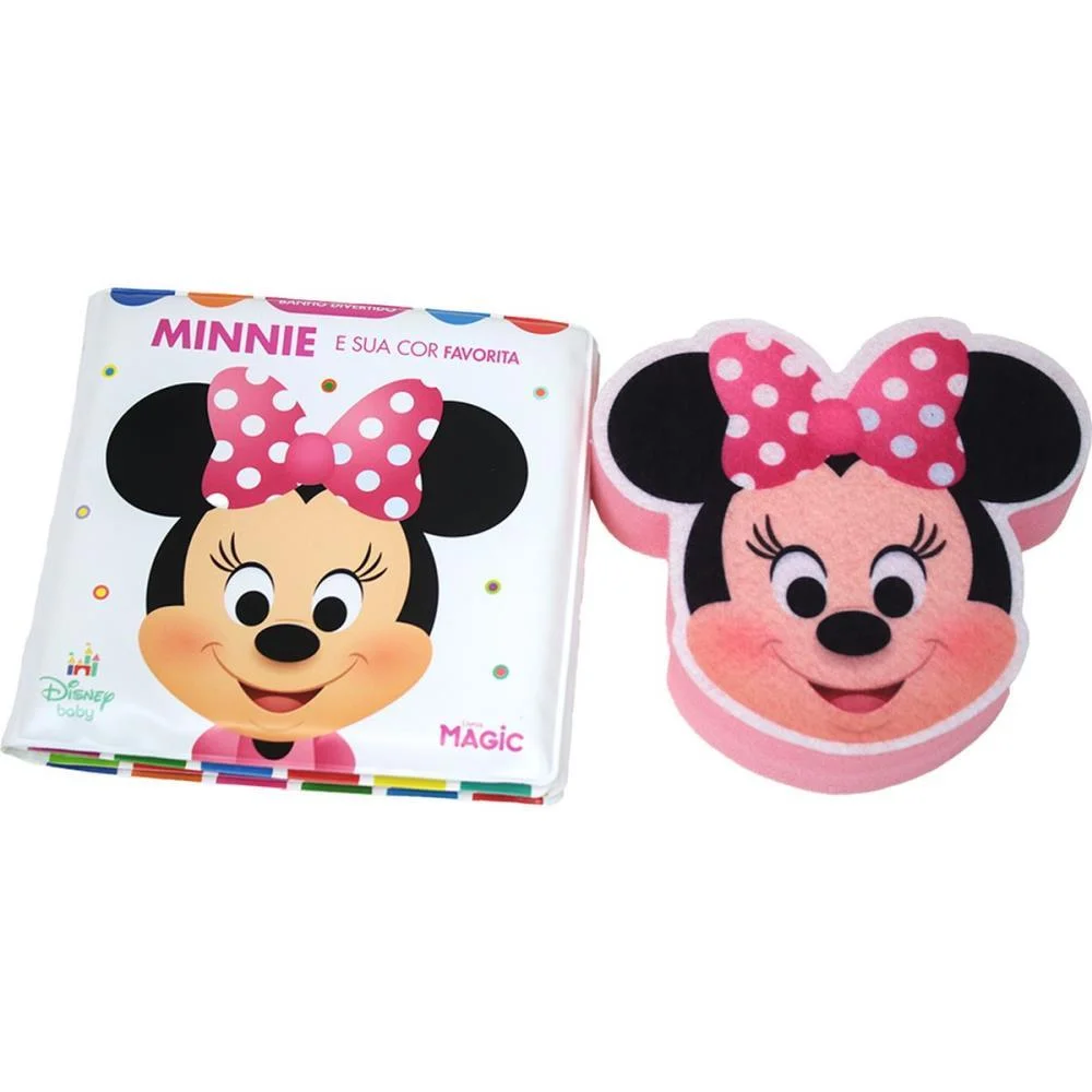 Livro Para Banho Minnie C/Esponja 14X14Cm Magic Kids