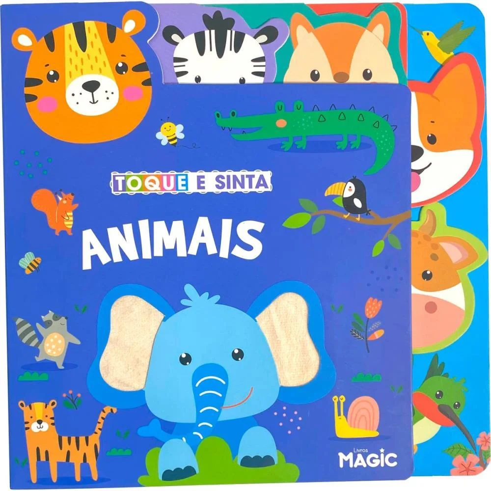 Livro Infantil Ilustrado Toque E Sinta Animais 10Pgs Magic Kids