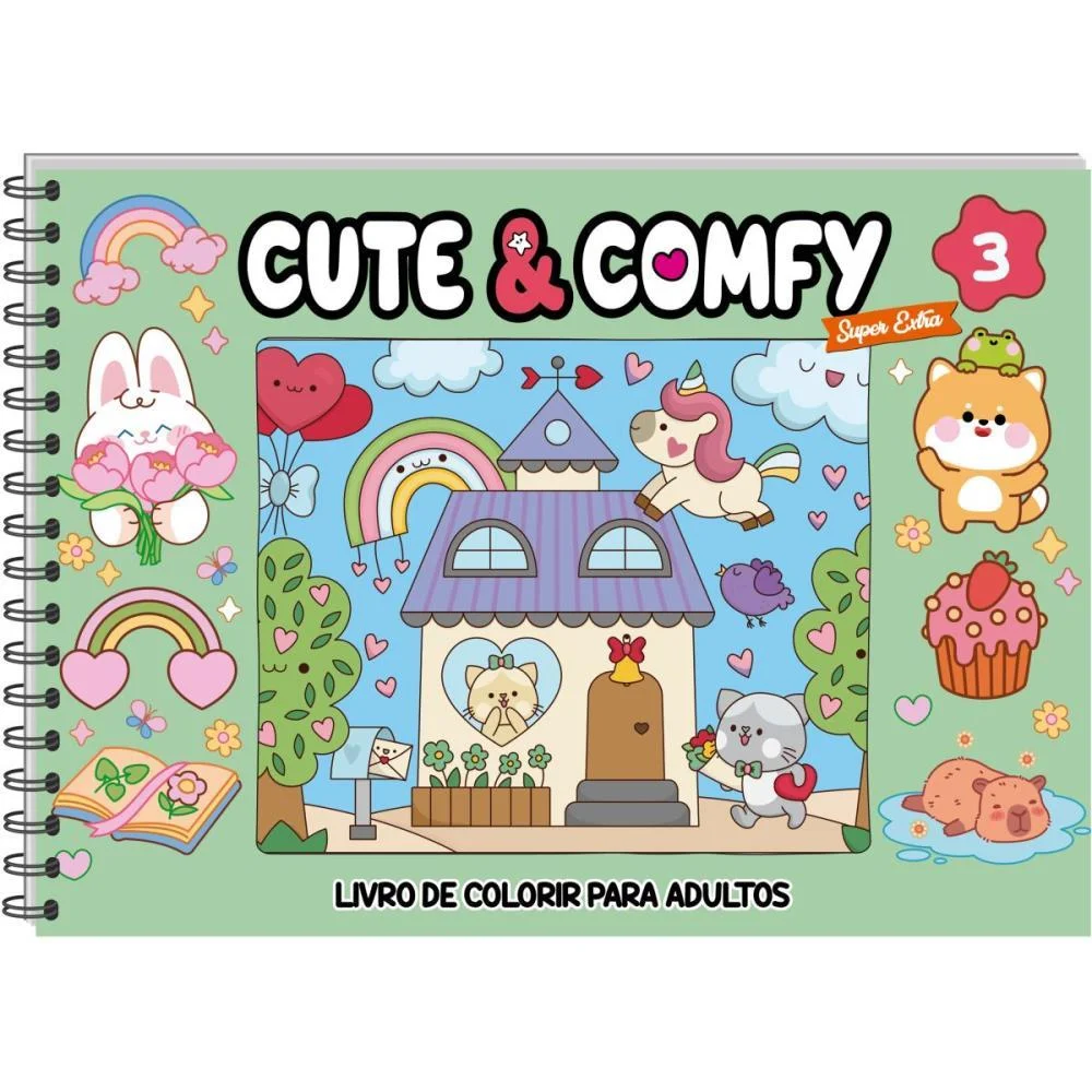 Livro De Colorir Cute E Comfy Ed 03 Cd Espiral Online Editora