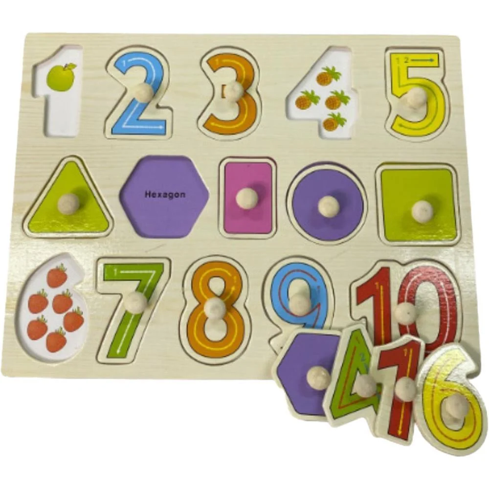 Brinquedo Pedagogico Madeira Encaixe Divertido Numeros Toy Mix