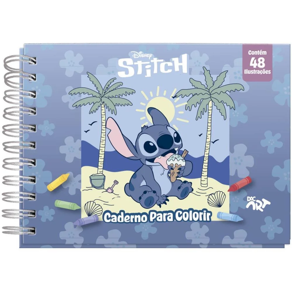 Livro De Colorir Stitch 48F. C/Adesivos 180G Dac