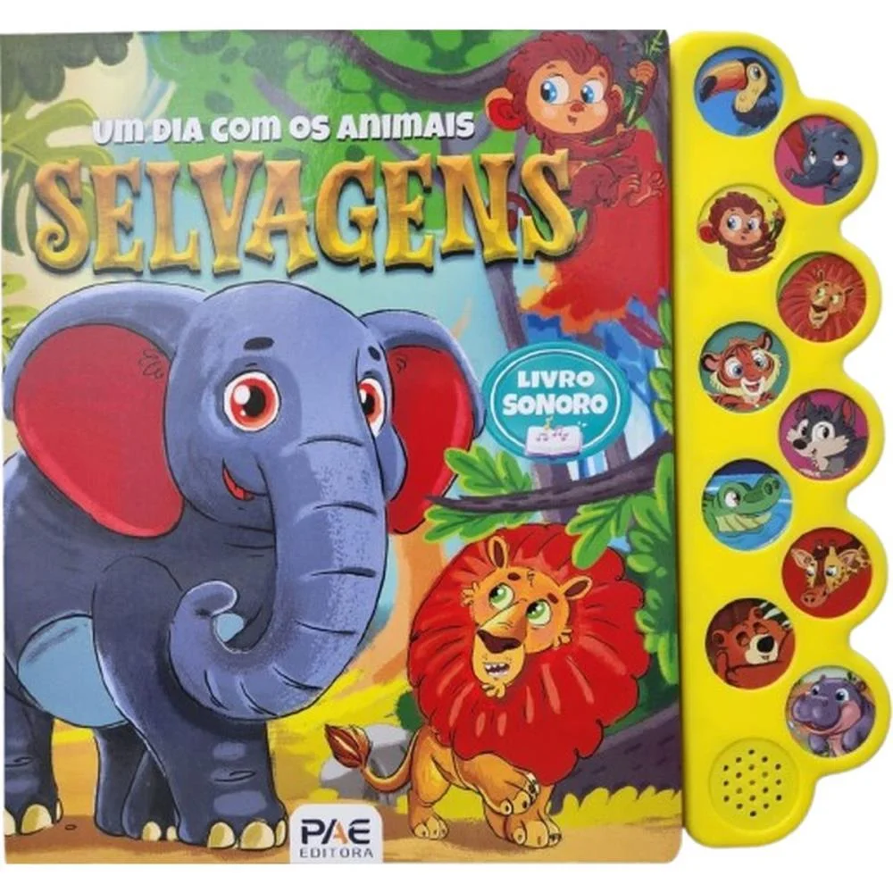 Livro Sonoro Animais Selvagens 28,5X26,7 10 Pae Editora