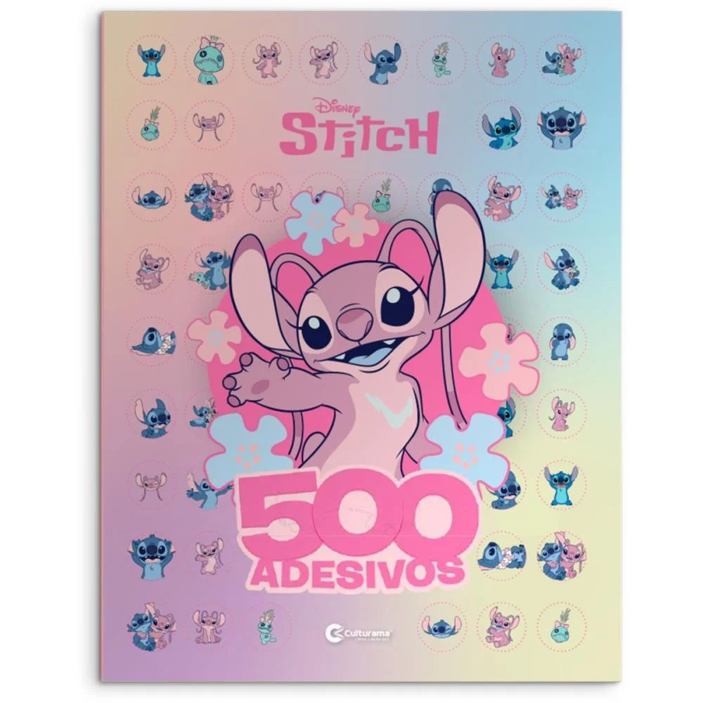 Livro Com Adesivos Stitch Angel 40P C/500Adesivos Culturama