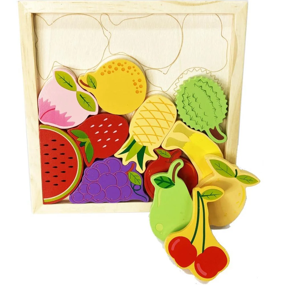 Quebra-Cabeca Madeira Frutas 1 Base 12 Pecas Toy Mix