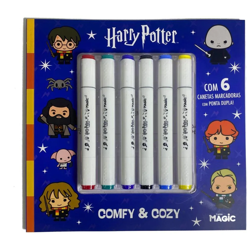Livro De Colorir Harry Potter C/6Canetinhas Az Magic Kids