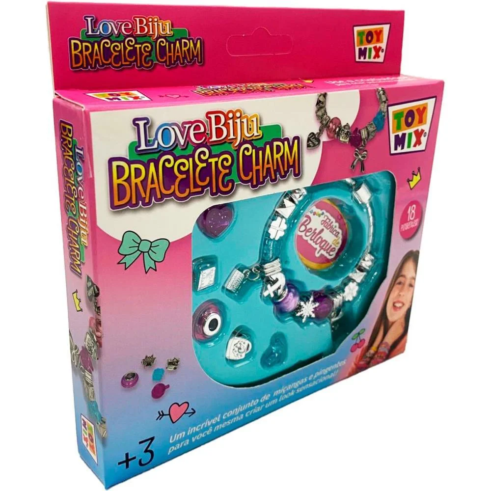 Bijuteria E Micanga Love Biju Bracelete Charm Toy Mix