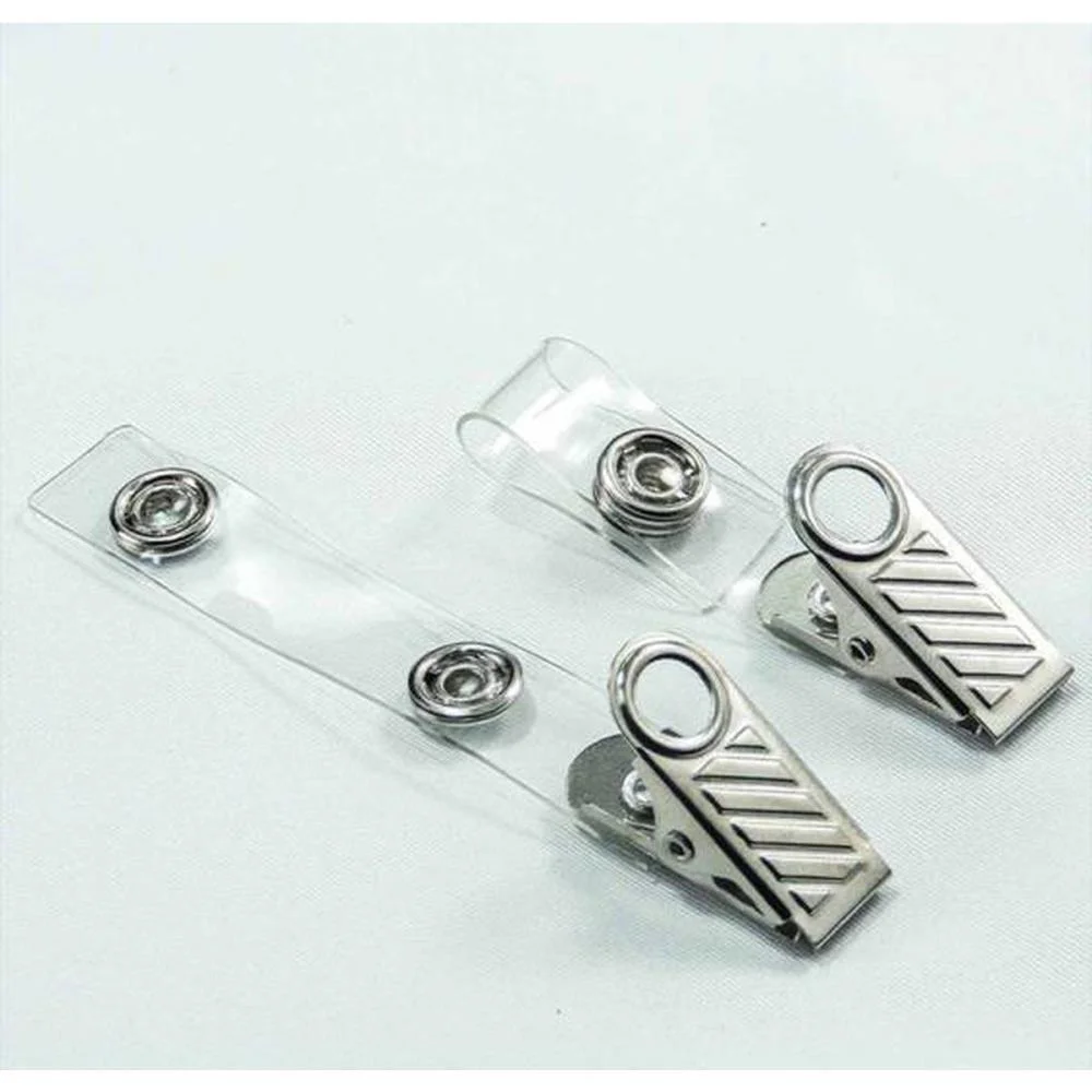Presilha Para Cracha Clips Jacare C/Alca Transparen Mares C/ 100 Unidades