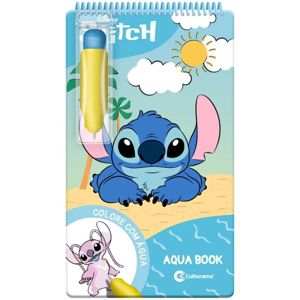 Livro Aquabook Stitch 24,5X10Cm 10Pgs Culturama