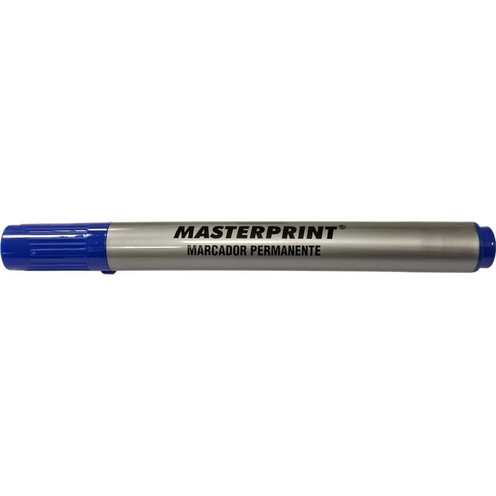 Pincel Marcador Permanente Mp 615 Azul Slim Masterprint (Cx.c/12)