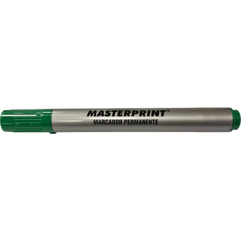 Pincel Marcador Permanente Mp 615 Verde Slim Masterprint (Cx.c/12)