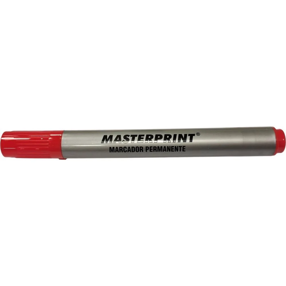 Pincel Marcador Permanente Mp 615 Vermelho Slim Masterprint (Cx.c/12)