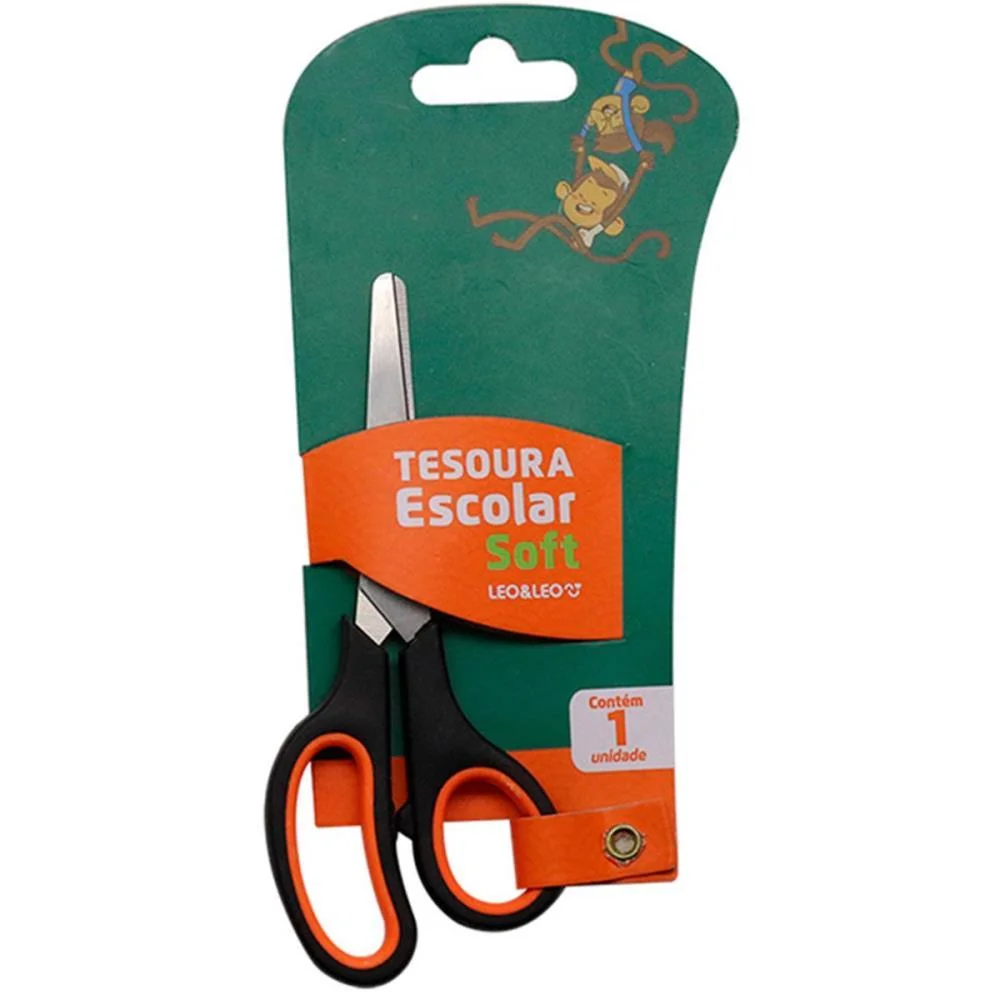 Tesoura Escolar Soft 14Cm Para 3 Dedos (S) Leonora C/ 24 Unidades