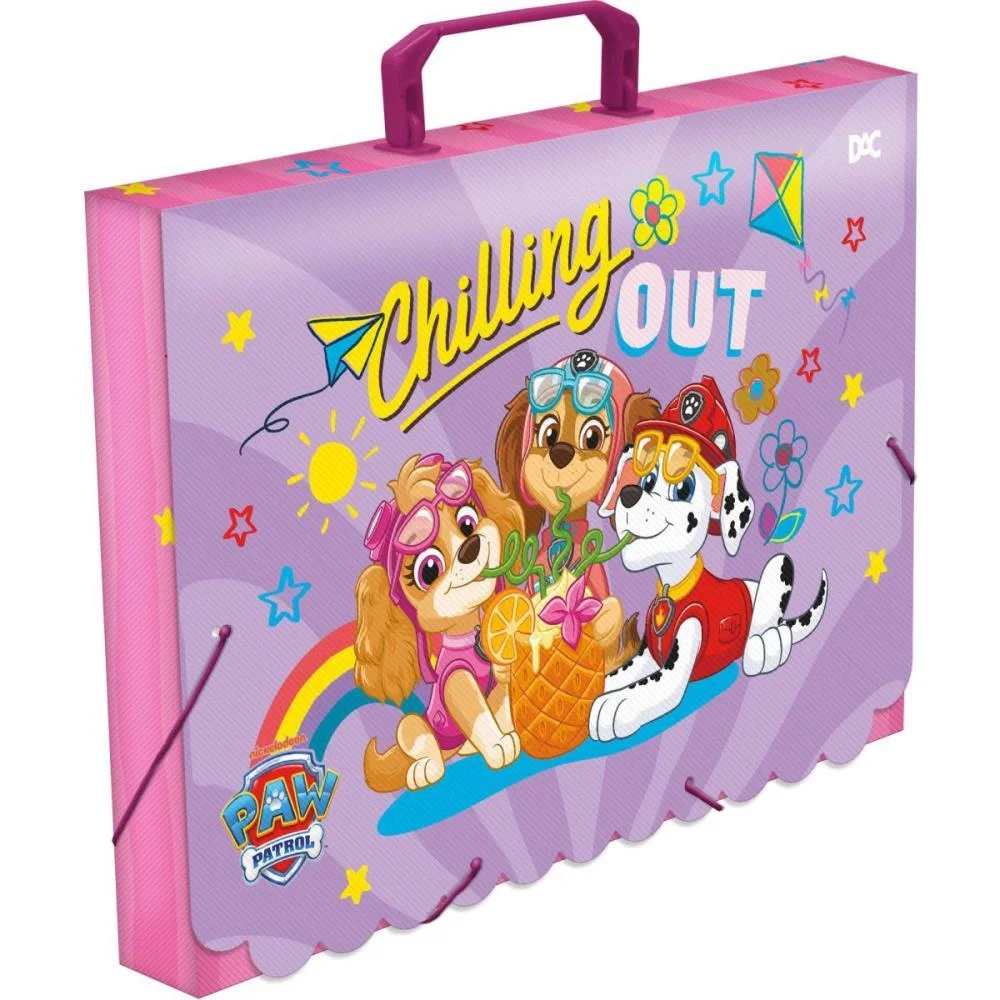 Maleta Plastica Com Alca Decor Patrulha Canina Fem. 40Mm Dac