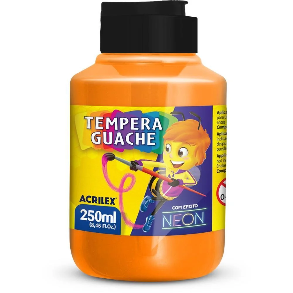 Tinta Guache 250Ml Laranja Neon Acrilex (Pct.c/06)