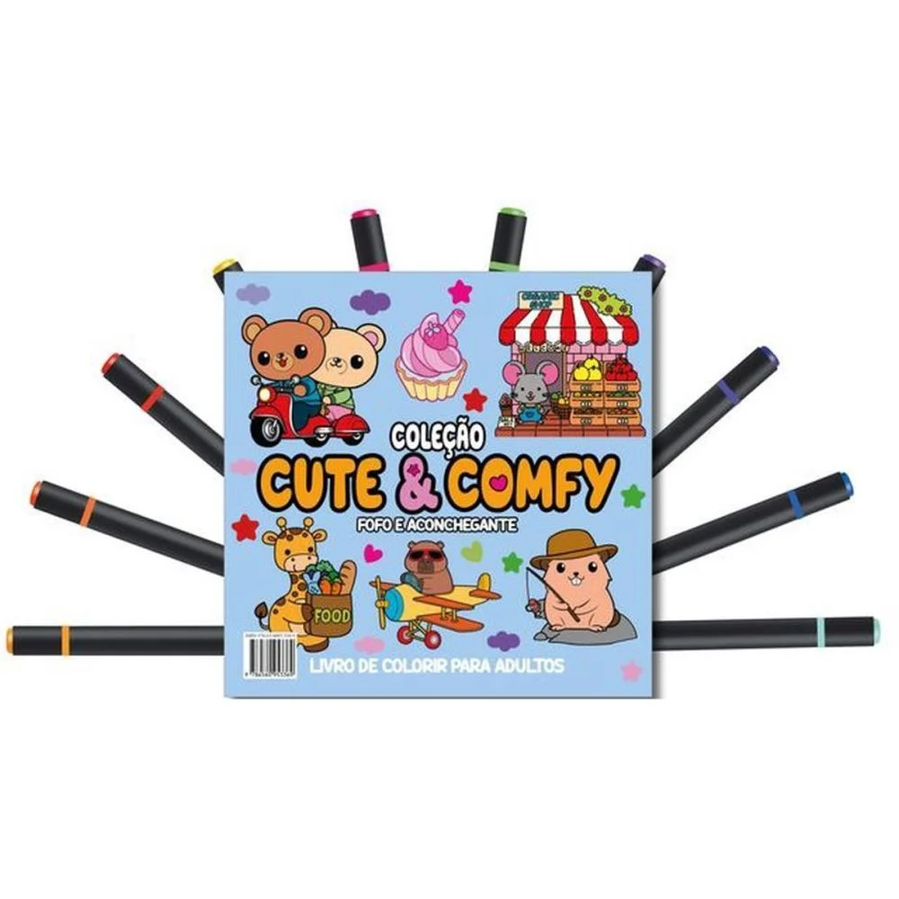 Livro De Colorir Cute E Comfy C/12Canetas Online Editora