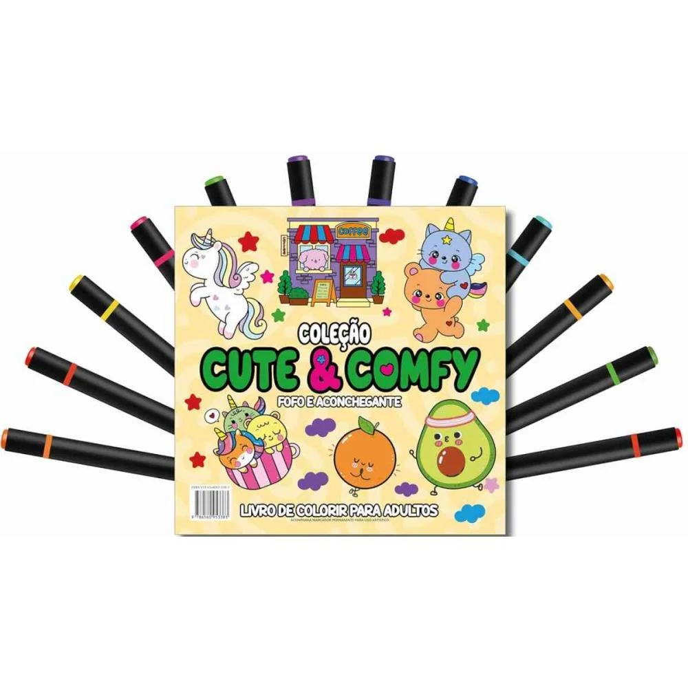 Livro De Colorir Cute E Comfy C/12Canetas Online Editora