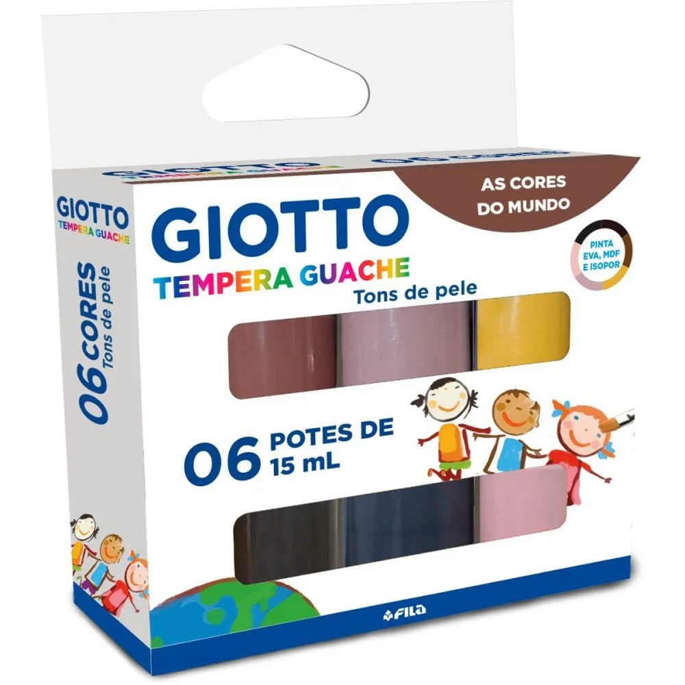 Tinta Guache 015Ml Giotto 6 Cores Tons De Pele Canson
