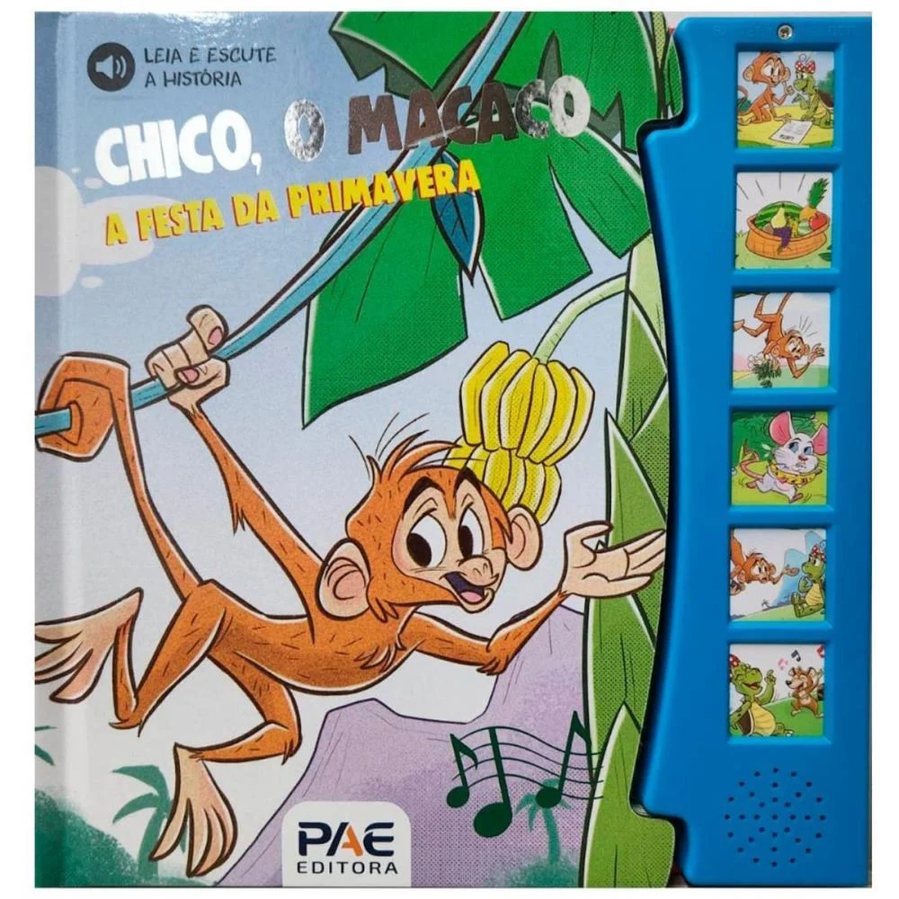 Livro Sonoro O Macaco Chico 19X19,5 12Pg. Pae Editora