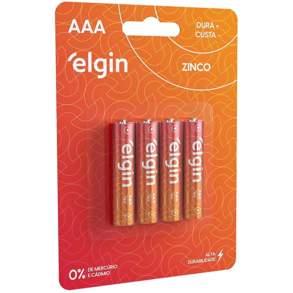 Pilha Zinco Palito Aaa 10Blistersx4Unid. Elgin (Caixa)