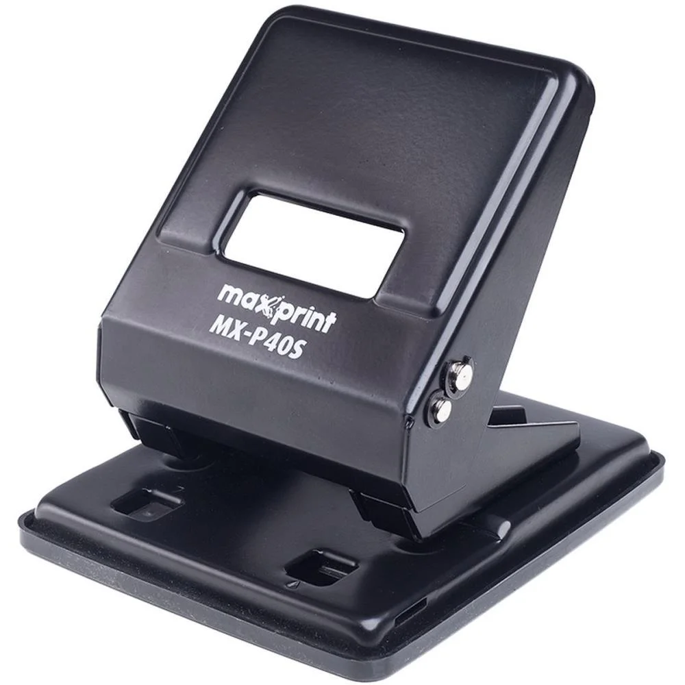 Perfurador De Papel Mx-P40S 2 Furos P/40Fls Preto Maxprint