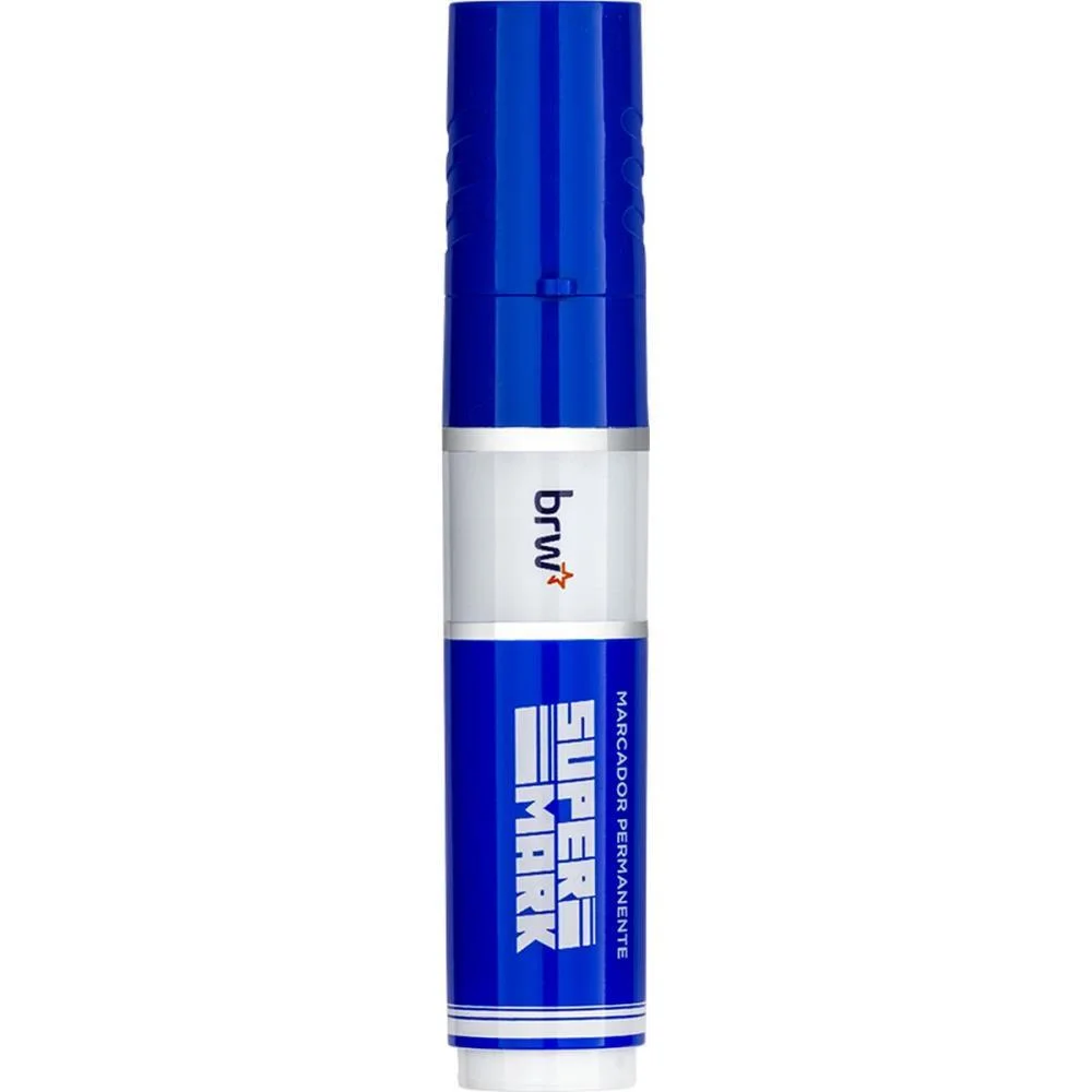 Pincel Marcador Permanente Supermark Azul Brw (Cx.c/12)