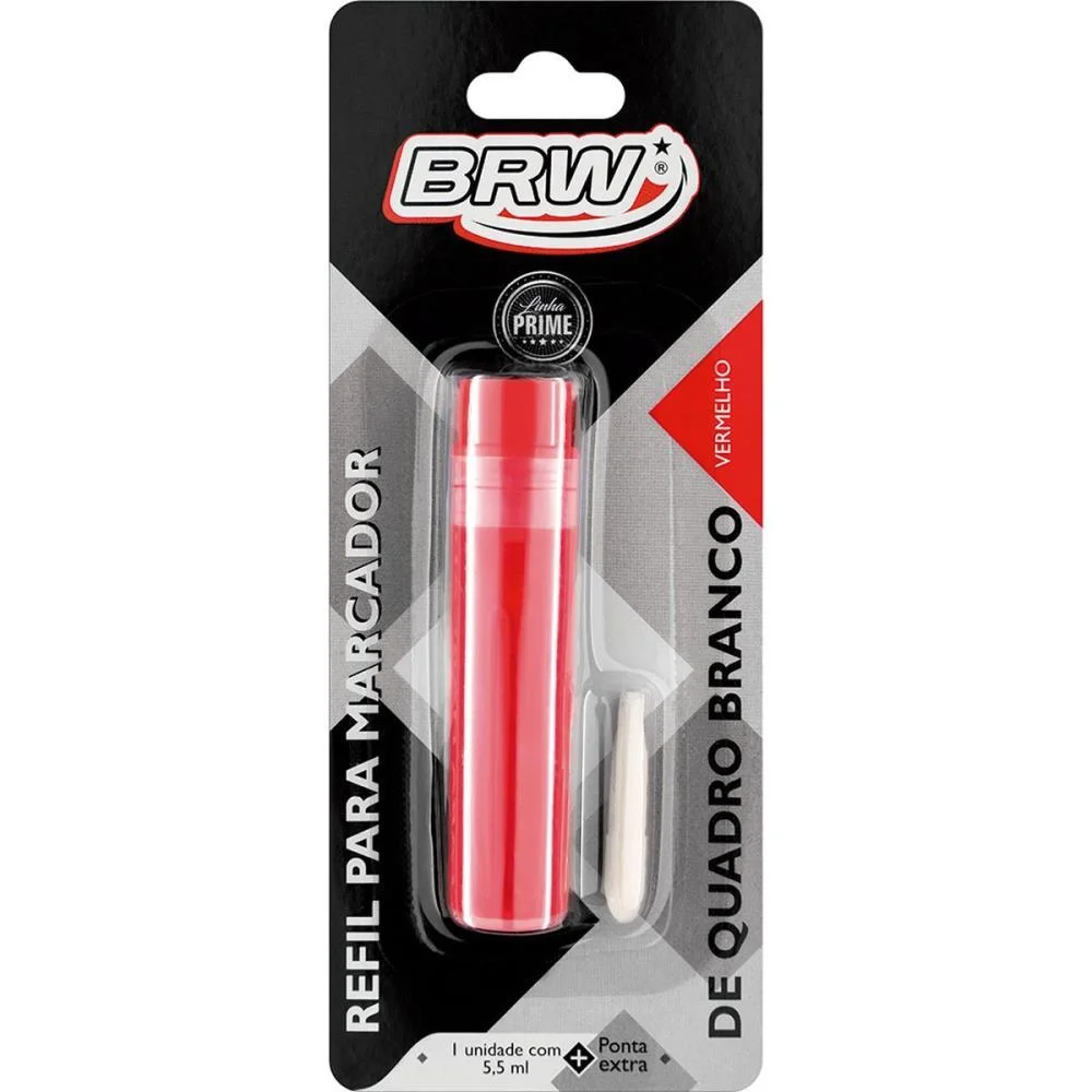 Tinta Marcador Quadro Branco Refil 5,5Ml Vermelho Brw (Cx.c/12)