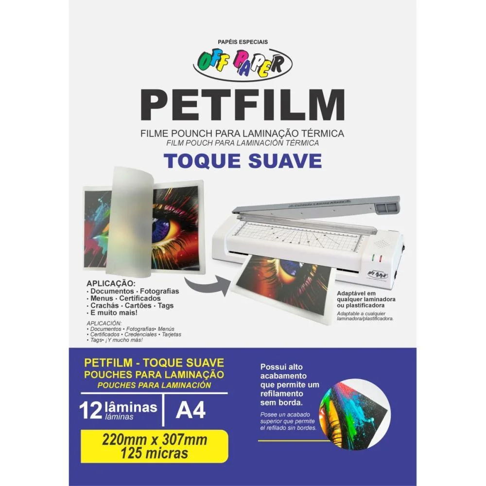 Plastico Para Plastificacao Petfilm Sem Adesivo 220X307Mm Off Paper (Pct.c/12)