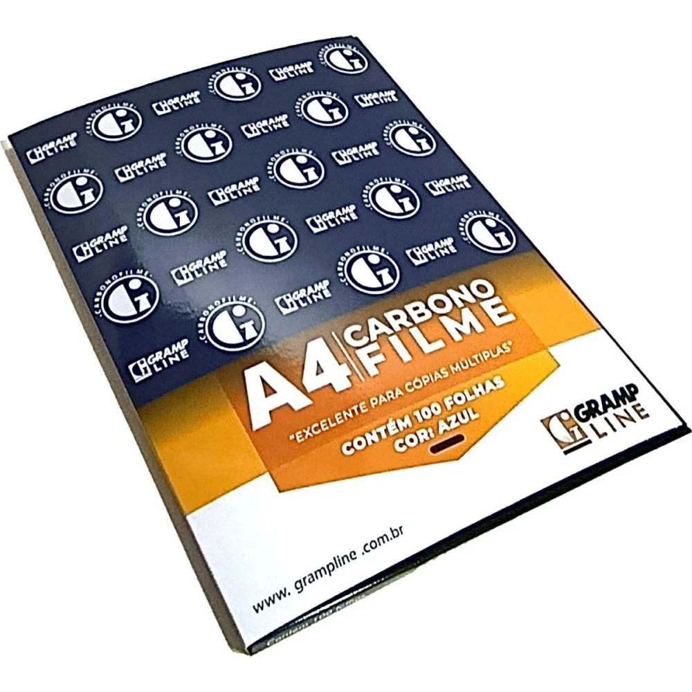 Papel Carbono Para Lapis Filme Azul A-4 Gramp Line (Cx.c/100)