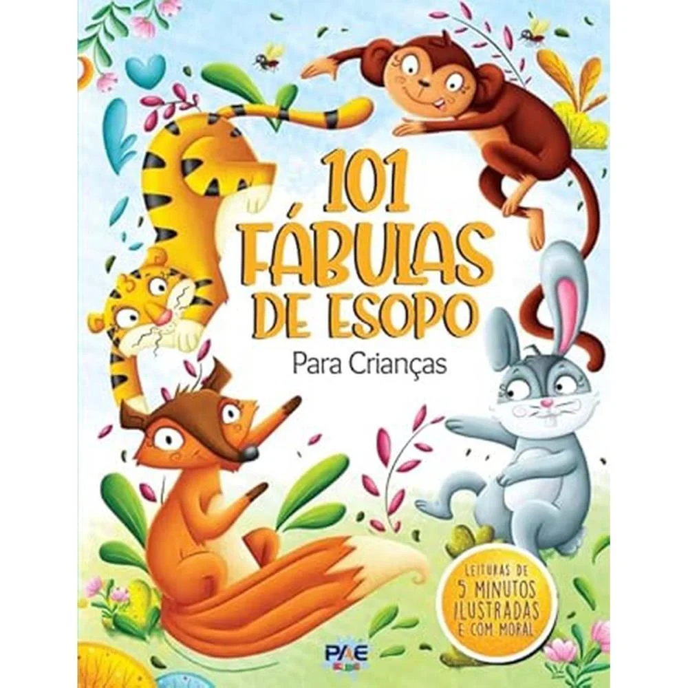 Livro Infantil Ilustrado 101 Fabulas De Esopo C.d 120P Pae Editora