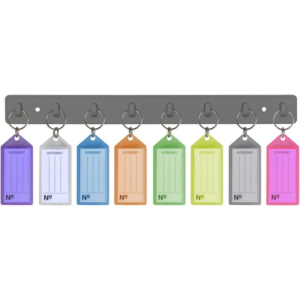 Suporte Para Chaves Organizador C/08Chaveiros+Etiq Acrimet