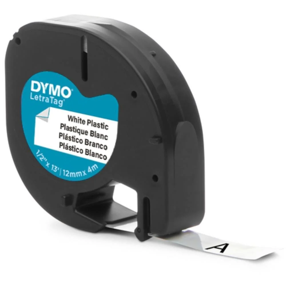 Fita Para Rotulador Eletronico 12Mmx4Mts Poliester Pto/Branco Imex