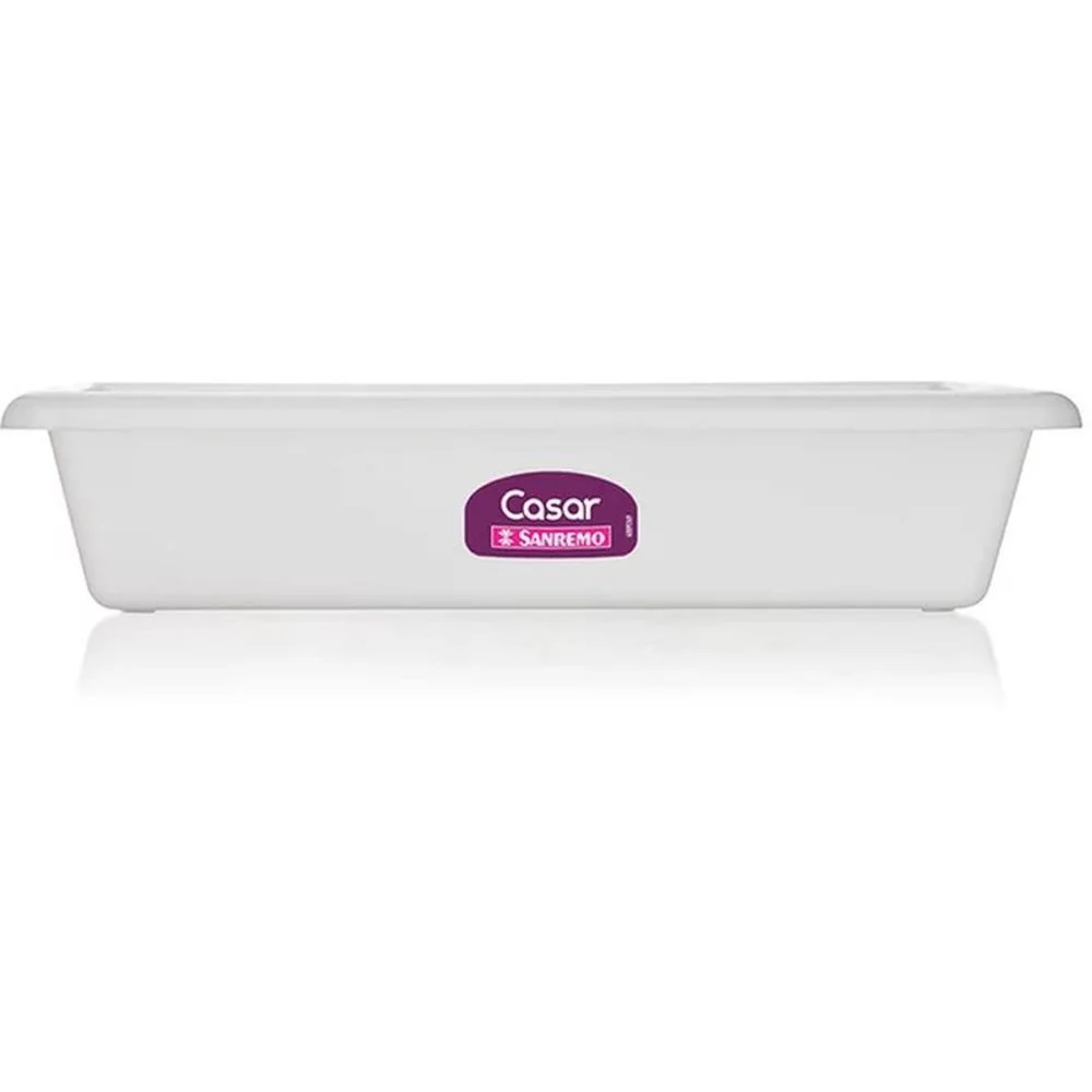 Bandeja Plastica Alimentos Branca M 44Cm Sanremo