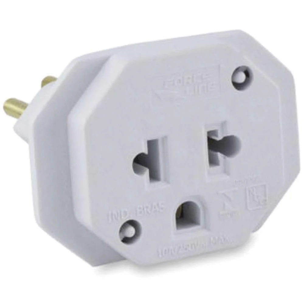 Adaptador Para Tomada Universal 2P+T 10A Bivolt Bran Force Line